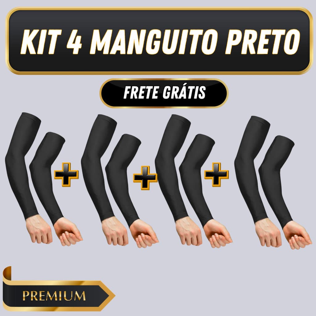 kit com 4 manguito termico manga longa Proteção Solar Uv Segunda Pele Unissex