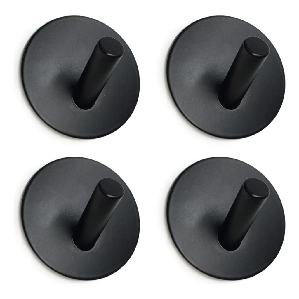 KIT GANCHO ADESIVO DE PAREDE PORTA CABIDE SUPORTE PRETO