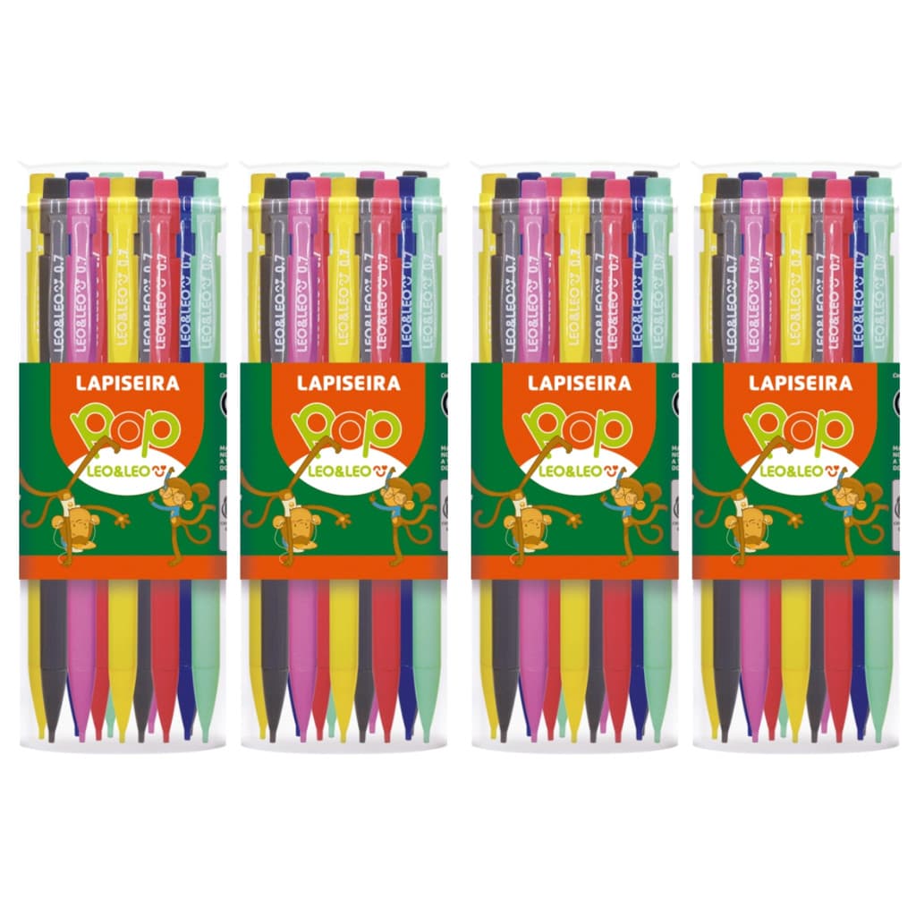 Kit 24 Lapiseira Colorida Grafite 0.7mm Escolar Infantil Escrever Caligrafia Estojo Volta Aulas