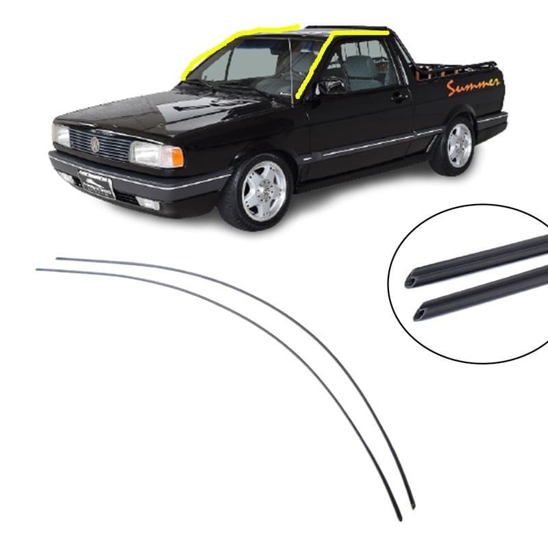 Kit 2 Borrachas Superior Porta Friso Calha Teto Saveiro Quadrado G1 1980 á 1995 Envio Imediato