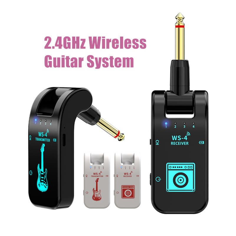 Electric Guitar Wireless System 8 Channels Audio 2.4GHz Wireless Transmitter Receiver for Basses Electric Instrument