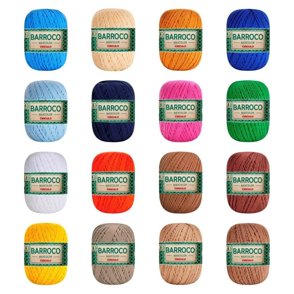 Barbante Barroco MAXCOLOR 6 Fios 200gr Círculo Cores De A a L