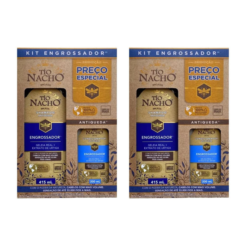Kit 2 Kit Tio Nacho Engrossador (1 SHAMPOO DE 415ml + 1 CONDICIONADOR DE 200ml)