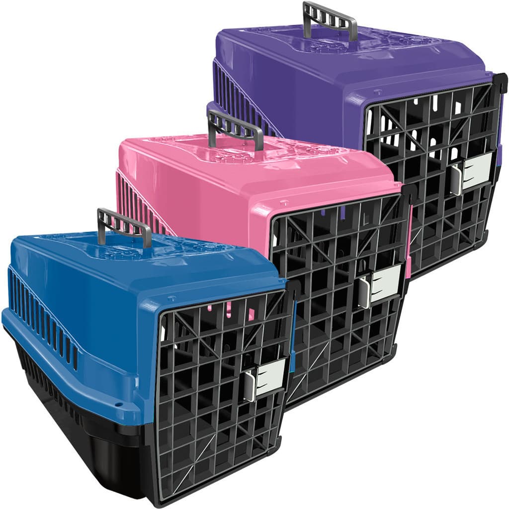Caixa Transporte Viagem Passeio Consulta Plástico Ventilada Montagem Simples Podyum N2 Mec Pet