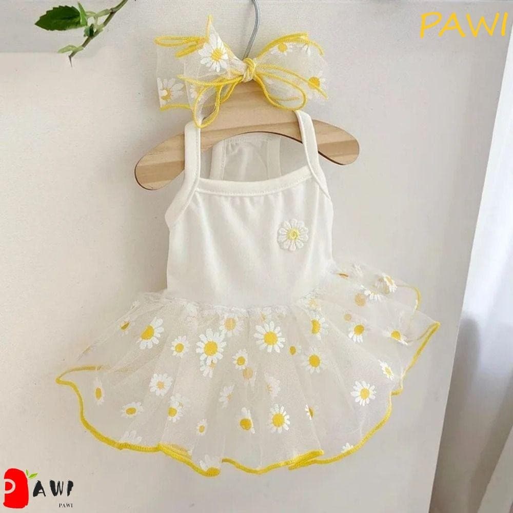 De Princesa XS-XL Roupas Animais De Estimação , Saias Doces Sem Mangas De Morango Padrão Margarida Gatos Cachorro