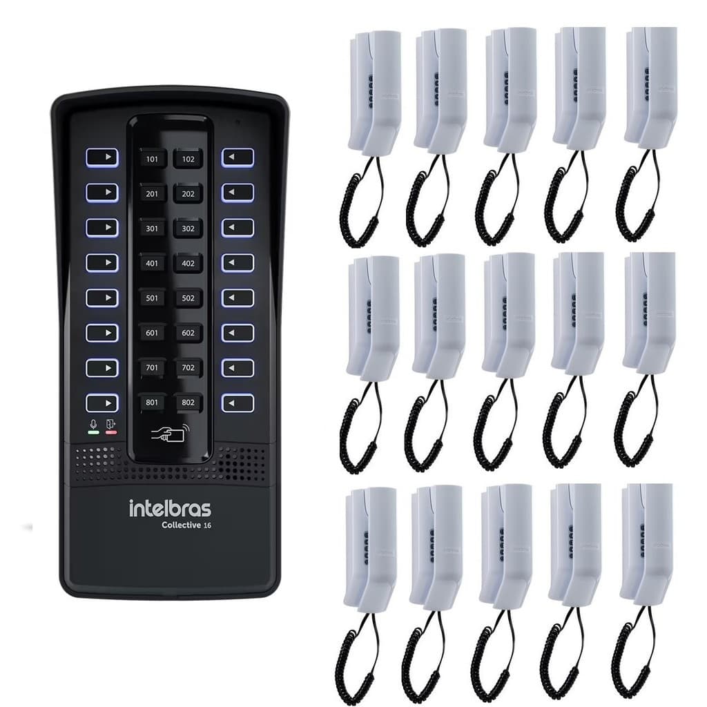Kit de interfonia coletiva Intelbras Colletive para 16 pontos com 16 TDMI