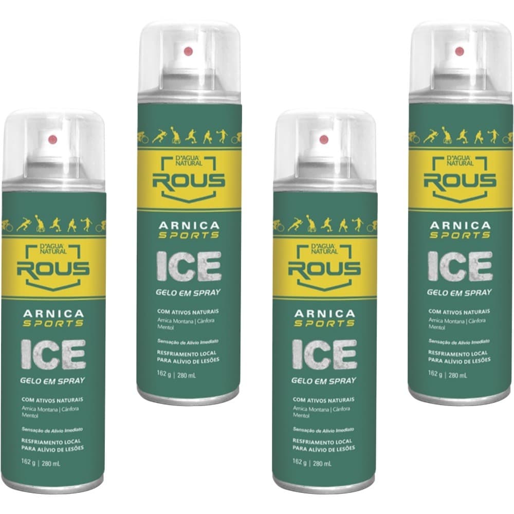 4UN Arnica Sports Ice Gelo Em Spray  280ML D'agua Natural