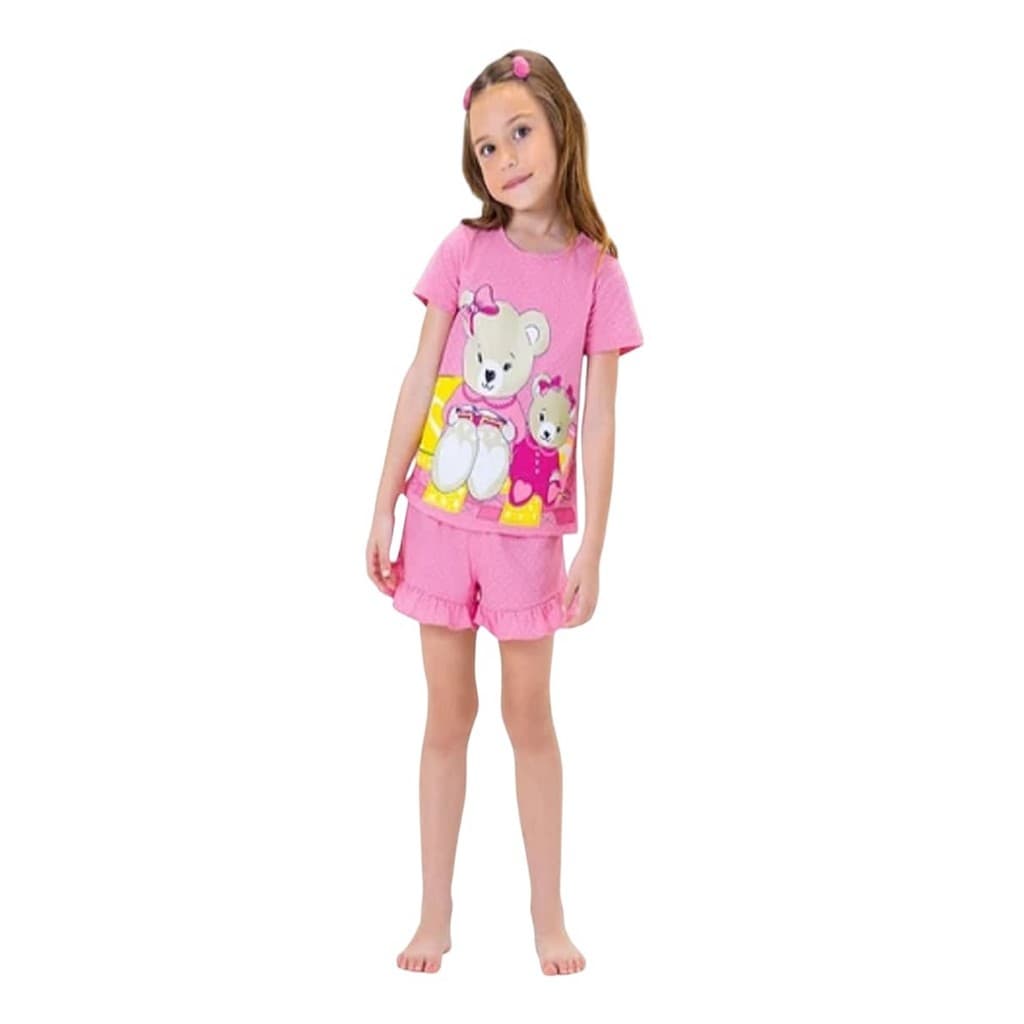 Pijama Infantil Menina Ursinhos Kids Rosa