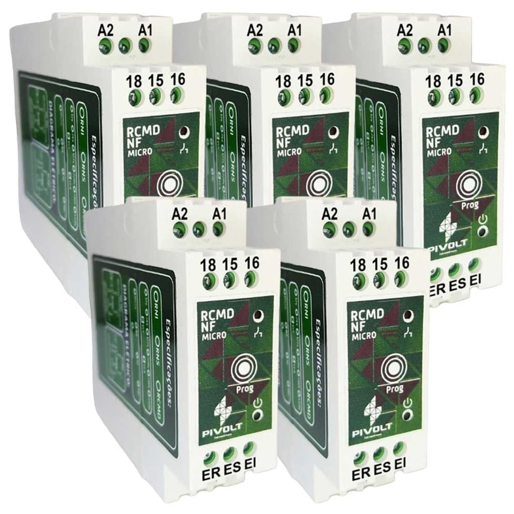 Kit 5 Relés De Comando Micro Inteligente NF (RCMD NF MICRO) Pivolt