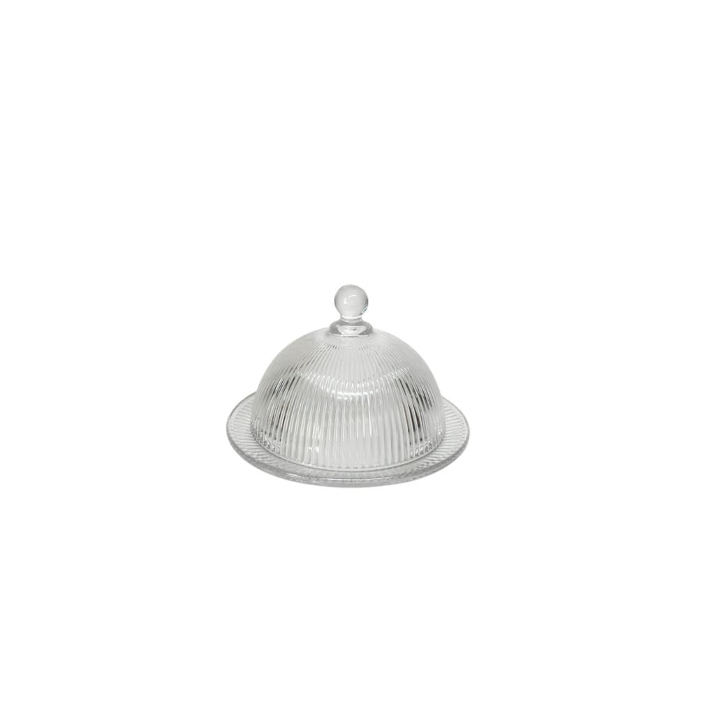 Mini queijeira de cristal lines com tampa 14cm