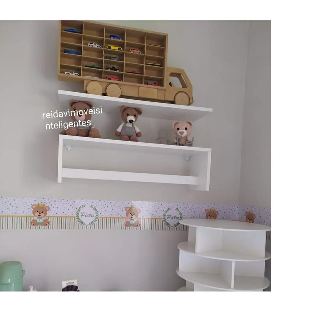 Kit Porta Fralda Com Prateleira Branco Decoração Quarto Bebê