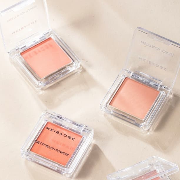 Mini Blush  Maquiagem em Pó Feminina Rosa Pigmentado Meibaoge