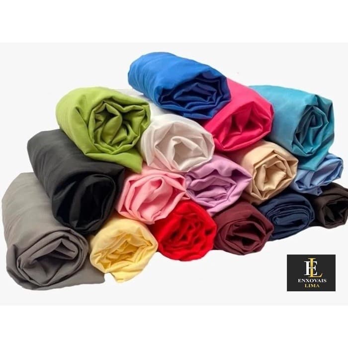 Lençol Queen Avulso COM ELÁSTICO EM TODA A VOLTA 1,60 X 2,00 C/30CM  100% Poliéster 180 FIOS LISO
