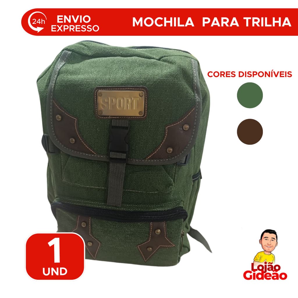 Mochila De Tecido Reforçada Sport 39x45cm Viagem E Academia