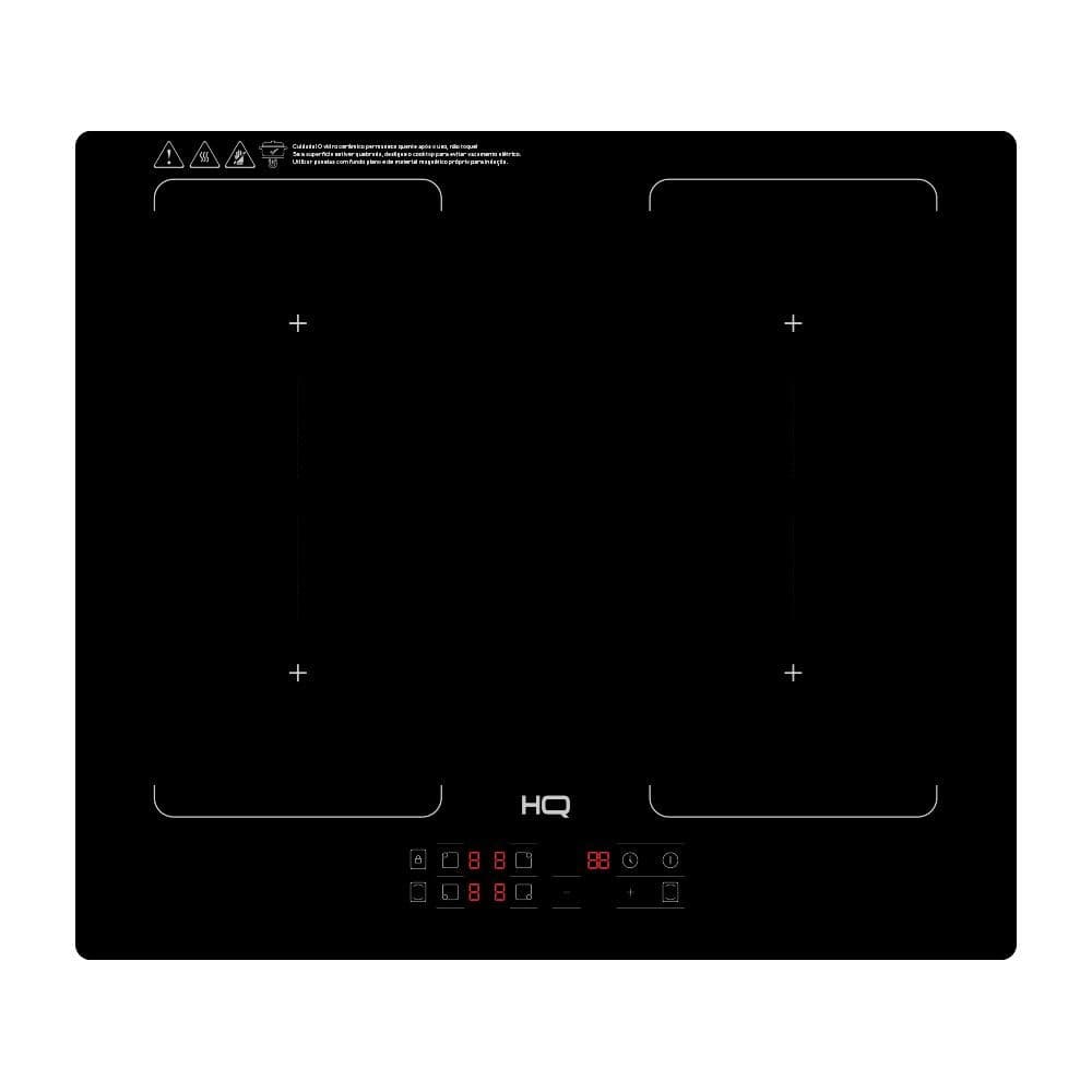 Cooktop De Indução Embutir HQ 4 Bocas Painel Touch Free Zone Preto 7000W HQ-IDE7004FZ 220V