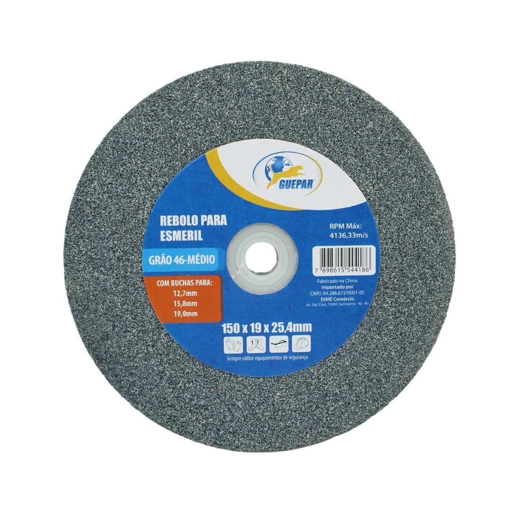 Rebolo Para Esmeril 6 Pol Grão 46 150x19x25,4mm Guepar