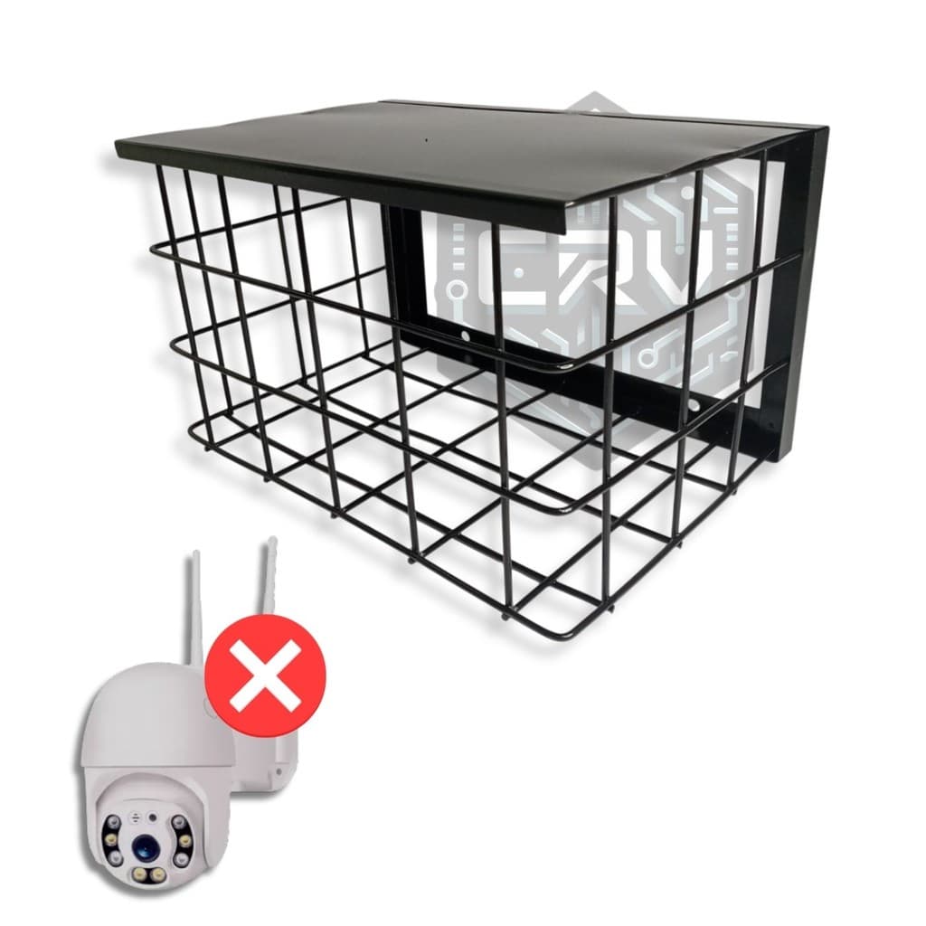 Grade de Proteção Quadrada Com Chapa Para Câmera de Segurança Bullet/Dome Tipo Gaiola Reforçada!