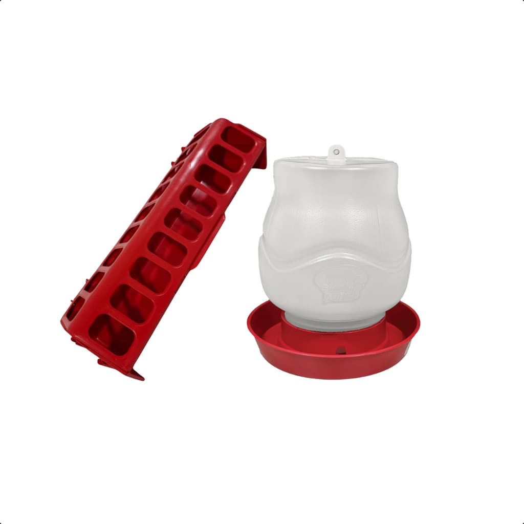 Kit Comedouro Calha 30cm e Bebedouro Com Rosca 1,25L P/ Aves