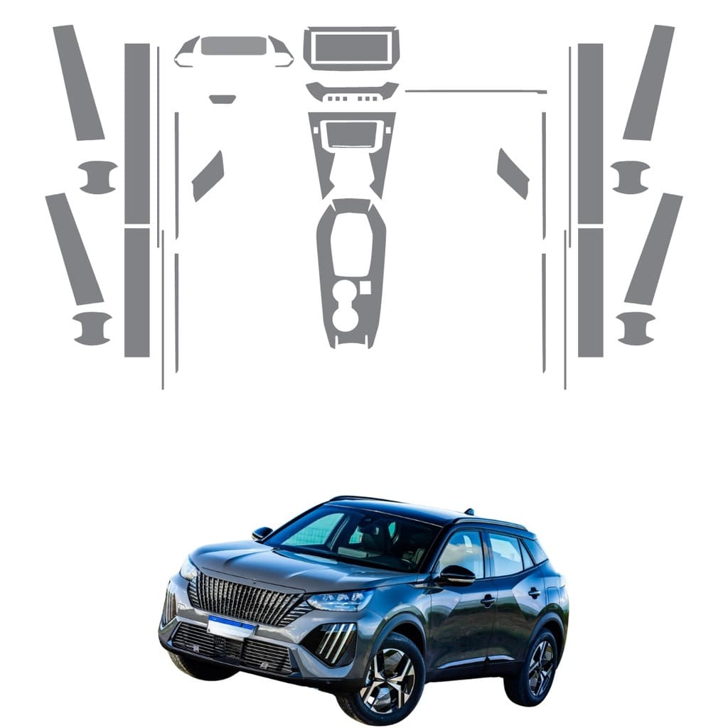 Película PPF Proteção Kit Interior Exterior Peugeot 2008 GT 2025 Transparente TPU Anti Risco
