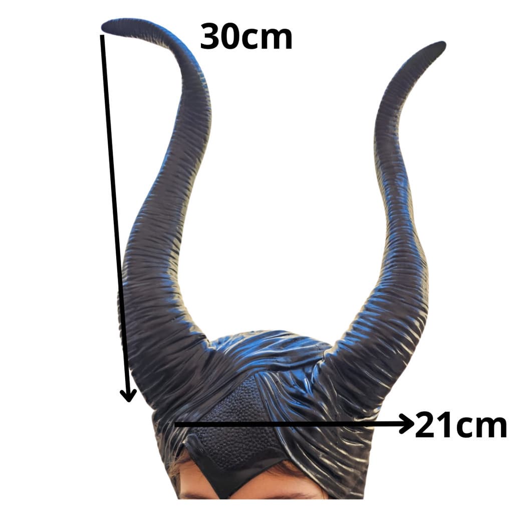 Máscara com Chifres Malévola touca capacete Cosplay Halloween Fantasia, Festa, Plástico, Rosto Inteiro, Cabeça, Cosplay