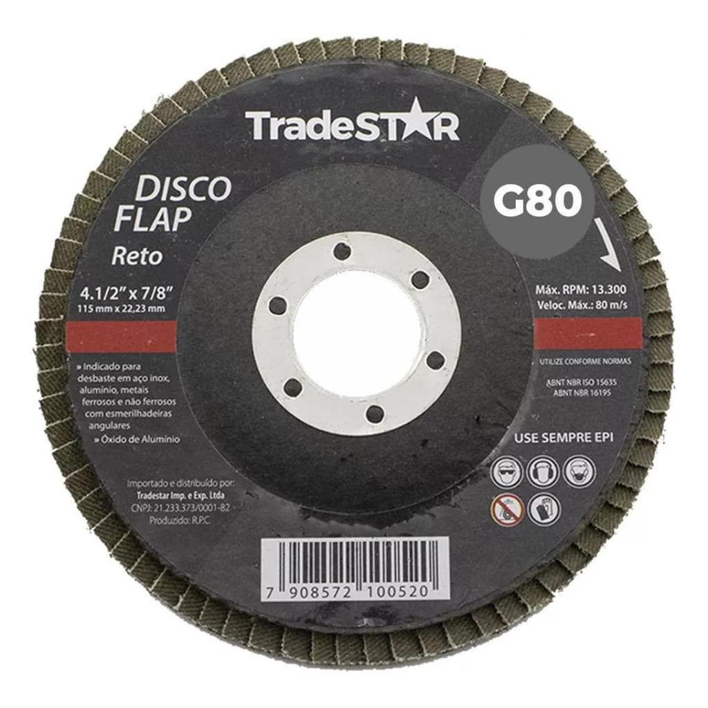 DISCO FLAP RETO 115MM G80 TRADESTAR