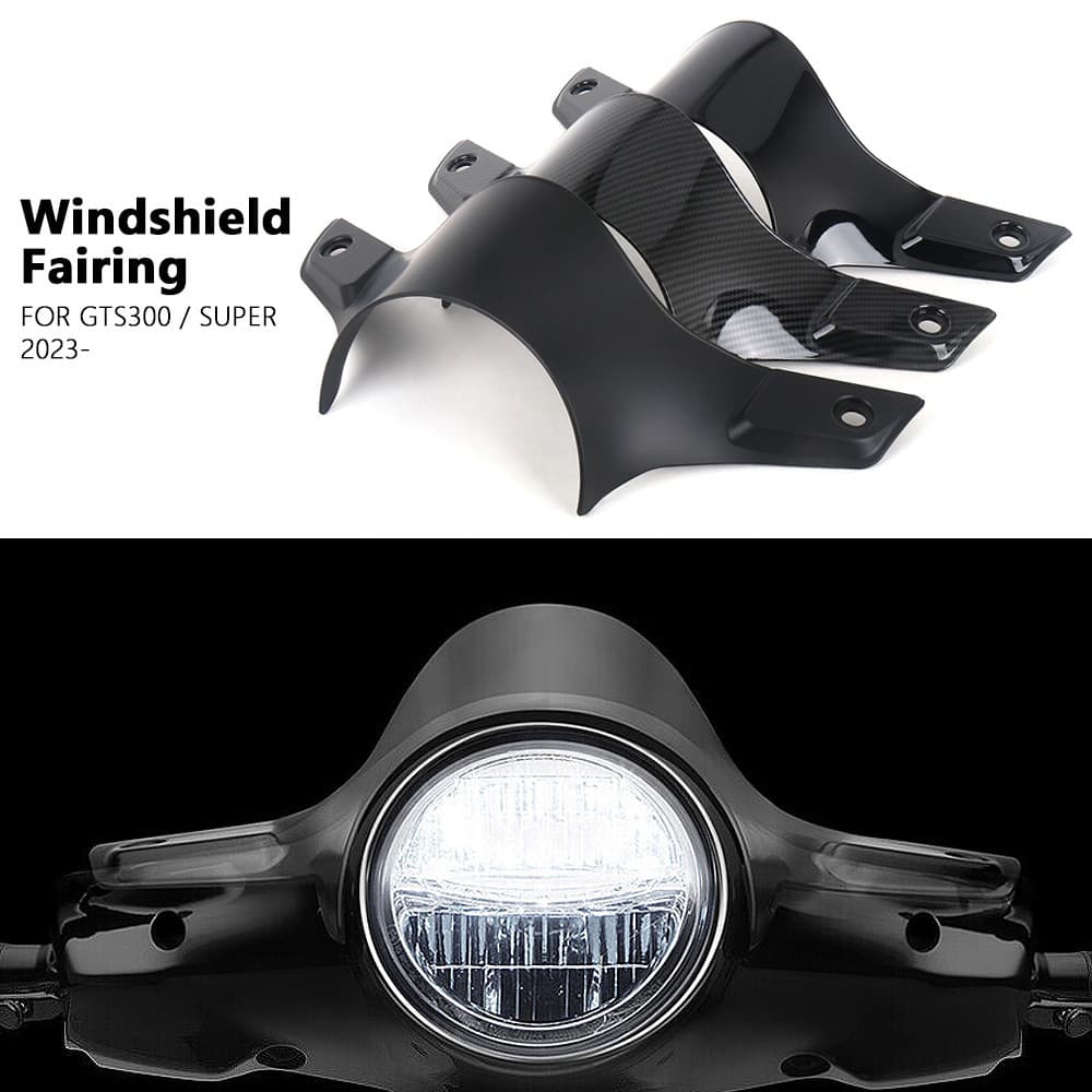 Nova Motocicleta Frente Viagem Esportes Viseira De Sol Pára-Brisa Fibra Carbono Preto Para Vespa GTS 300 Super GTS300 GT