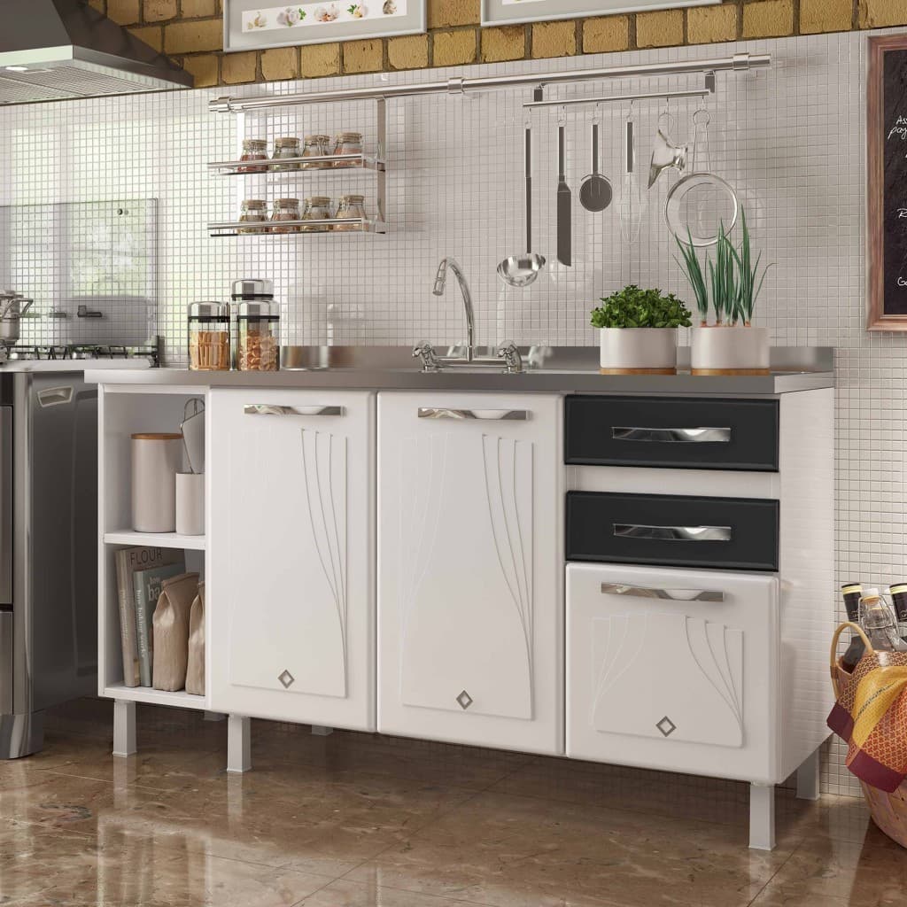 Balcão de Cozinha de Aço Telasul Star New 150cm P/ Pia