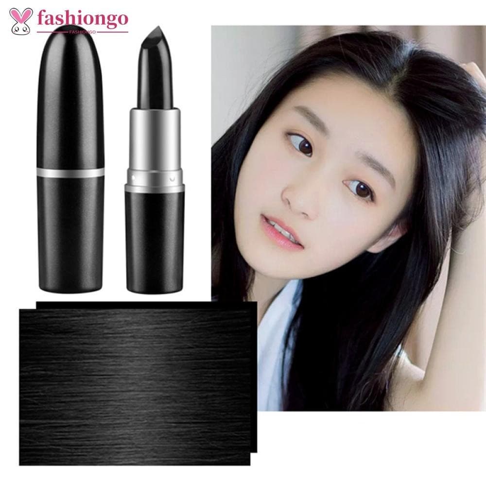 【READY STOCK】FASHIONGO Batom Em Forma De Tintura De Cabelo Descartável Stick Temporária Para Cobrir Cabelos Brancos D4Z8