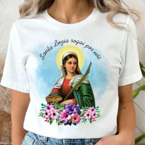 Camiseta Santa Luzia católica cristã