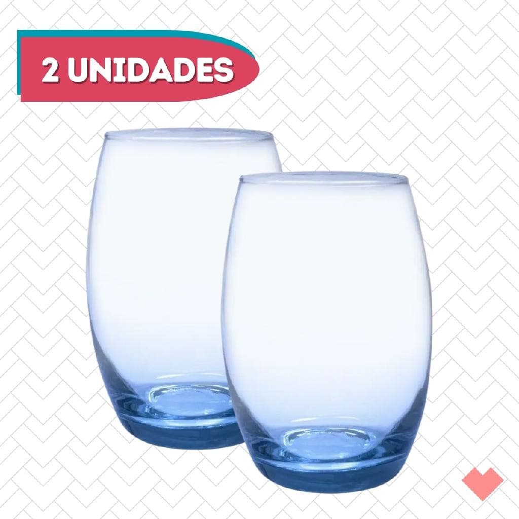 Jogo 2 Copos Bellagio Azul 450ml Grande Mesa Posta Luxo
