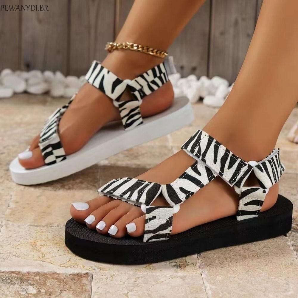 Sandálias Femininas PEWANYDI , Sapatos De Praia Boêmios Planos , Gladiadoras Antiderrapantes Com Plataforma De Tamanho G