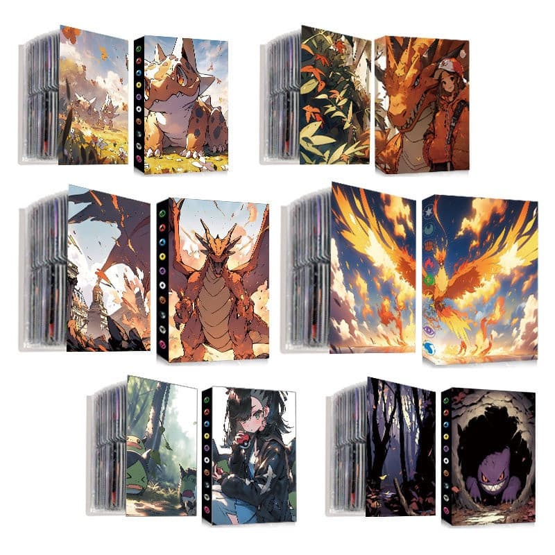 [​​B347-B385] Álbum de Porta-Cartas Pokémon, Livro de Coleção de Cartas de Jogo de Tabuleiro de Animação, Livro de Carta