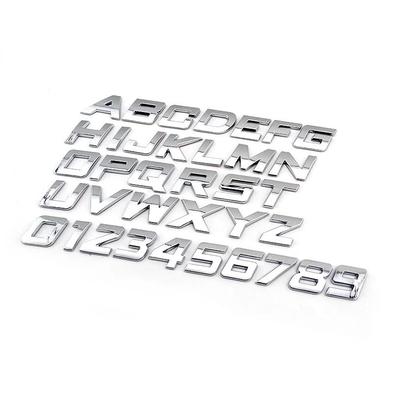 1 Pçs Adesivos De Motocicleta 25mm 3D DIY Letras Alfabeto Emblema Cromo Adesivo Do Carro Digital Logotipo Acessórios Est