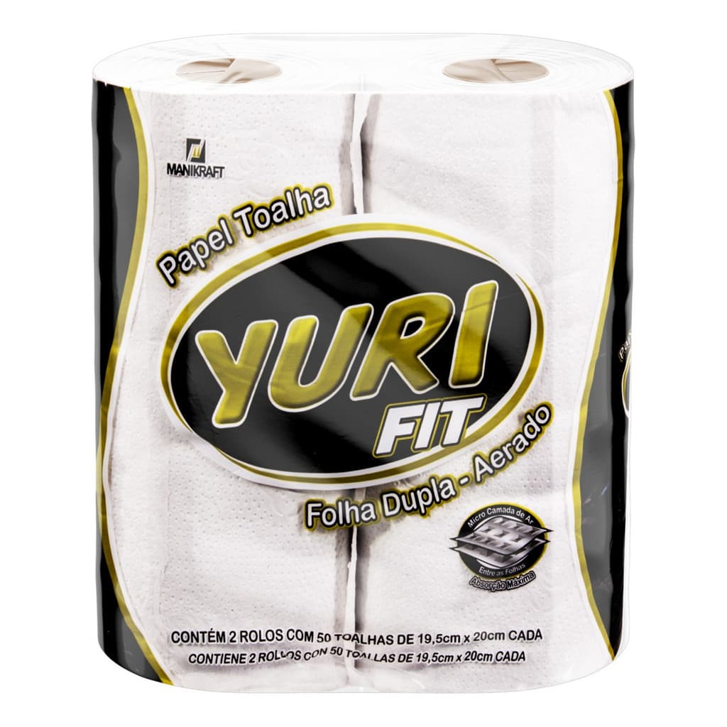 Yuri Fit papéis toalha 50 folhas 1 pacote de 2 unidades