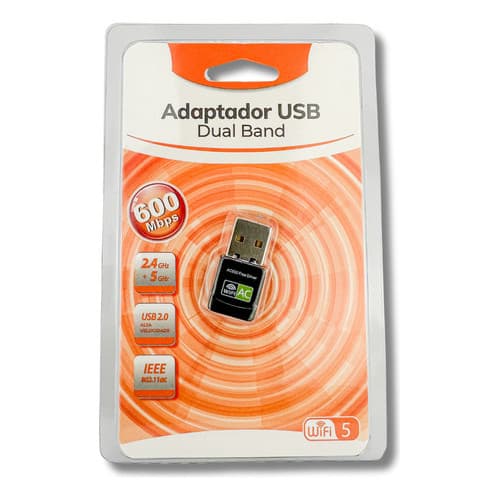 Adaptador Wifi Dual Band 2.4 / 5ghz 600mbps Wireless 5g Ac
