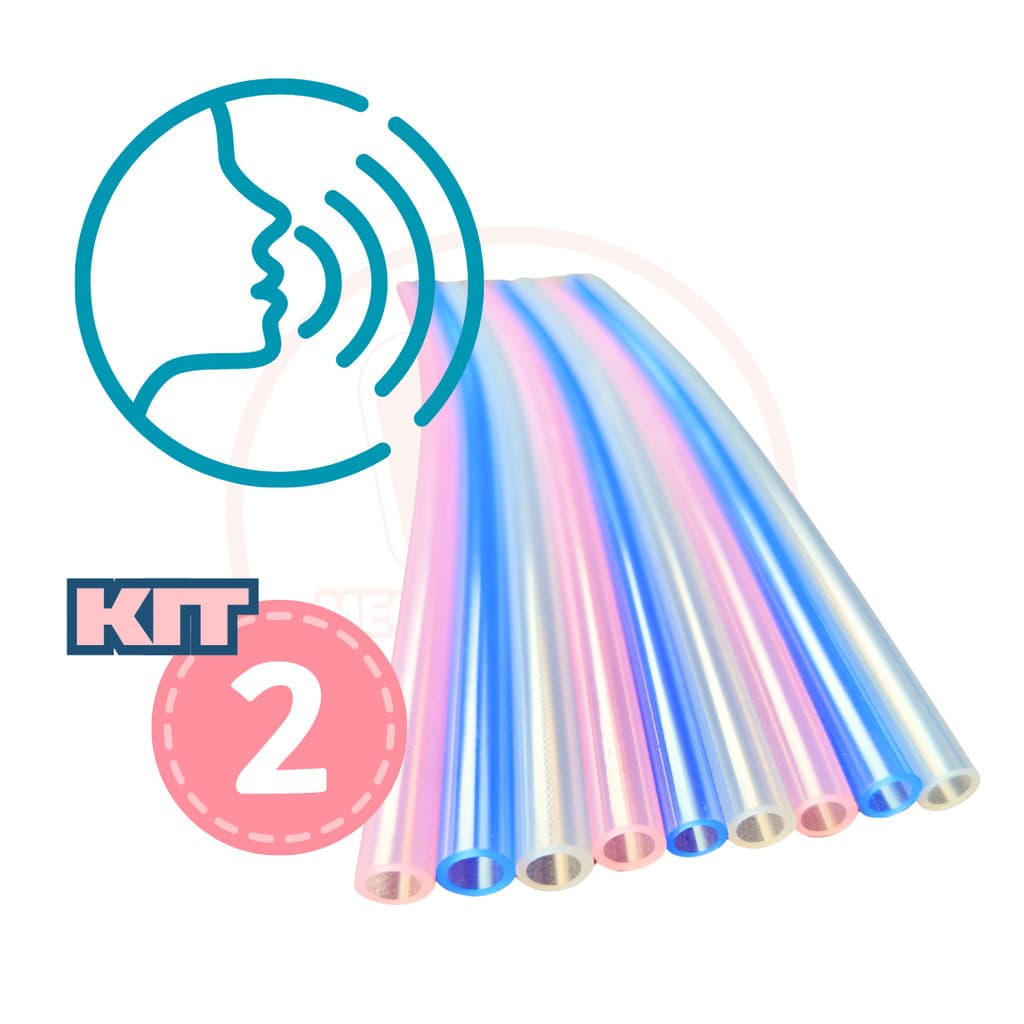 Kit 2 Tubo Canudo Lax Vox Ressonancia Silicone Exercicio Vocal Voz Original Br