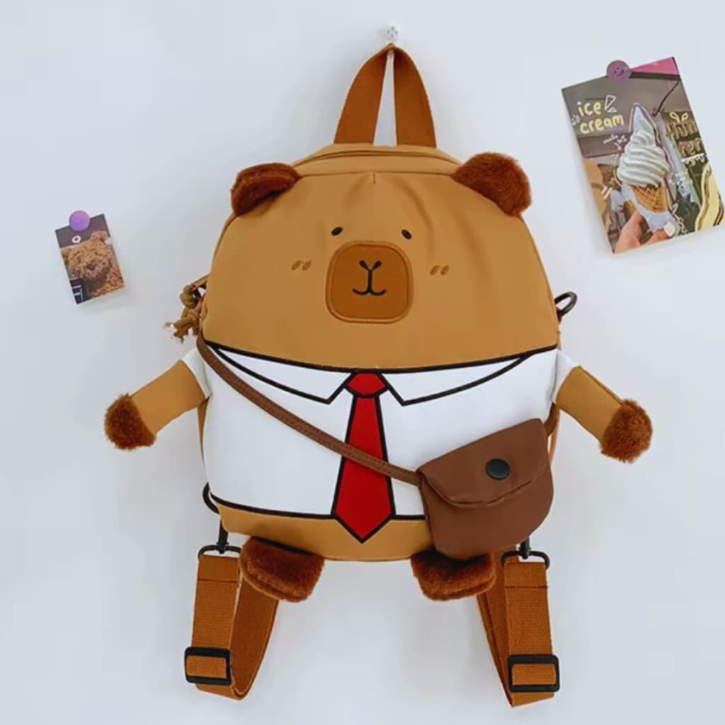 Mochila Bolsa Infantil Capivara Passeio Escolar Reforçado