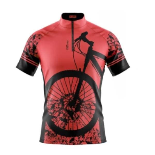 Camisa Ciclismo Esporte Bike Ciclista C/proteçao Uv - Bike Preto e Vermelho
