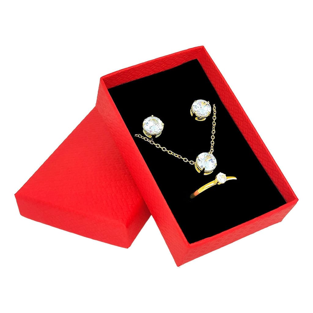 Conjunto Lindo Colar E Brinco + Anél Lançamento Oferta