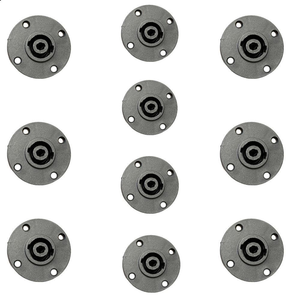 10 Conectores Plug Speakon 4 Polos Painel Redondo