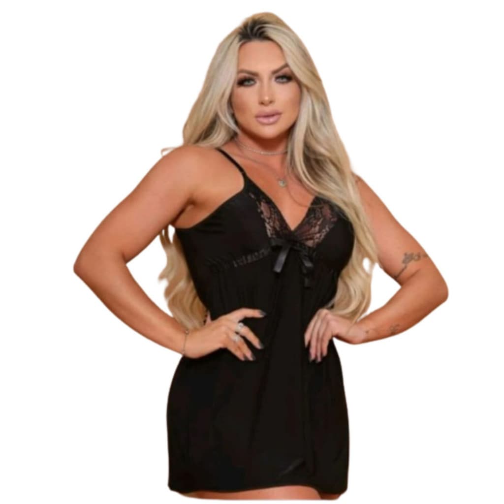 Camisola Lisa Em Liganete Pijama Roupa de Dormir Feminino Com Tecido Macio