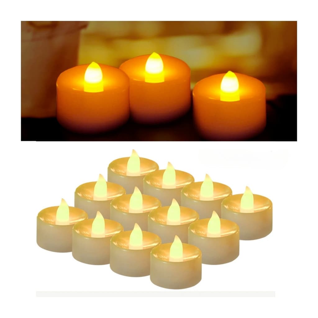 12 Mini Vela Led Eletrônica Artificial Decoração pequena