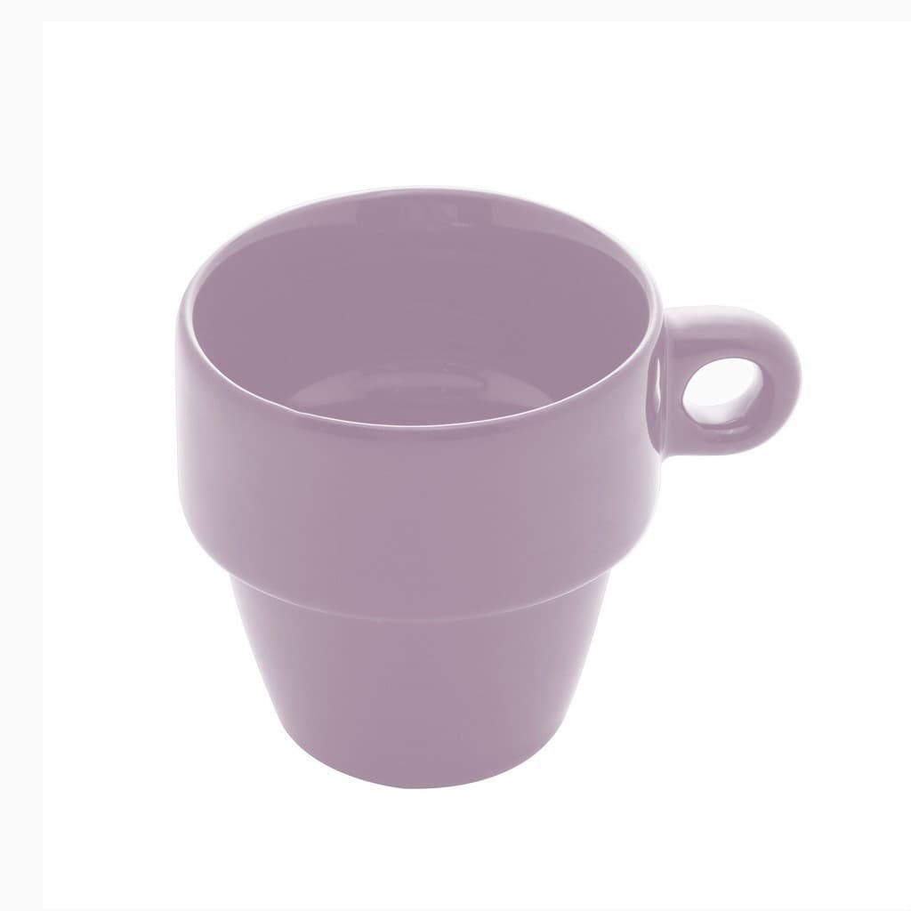 Xícara de Chá de Cerâmica Empilhável Lilás 210ml Xícara de Chá de Cerâmica Empilhável Lilás 210ml