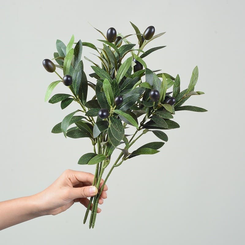 Planta Artificial 4 Folhas De Azeitona De Garfo Com Plantas Falsas De Frutas Decoração De Quarto Jardim Doméstico