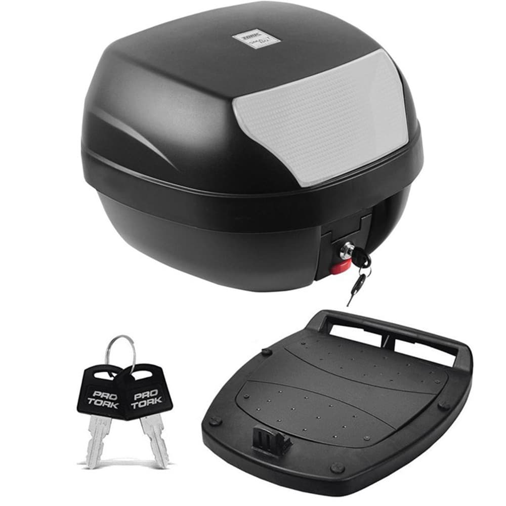 Baú Bauleto para Motos 28 Litros Smart Box Com Refletor Traseiro e Lente Cristal BP-03CL - Pro tork