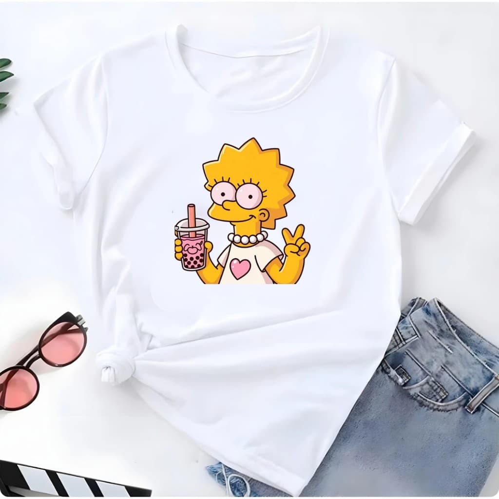 Blusa T-shirt Linda Camiseta Feminina Lisa Simpsons Camisa