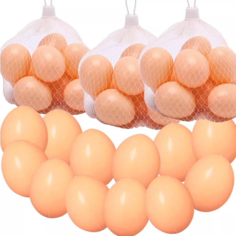 Ovo de Brincadeira Plástico Kit 36 Ovos Indez Cor Natural ENVIO IMEDIATO