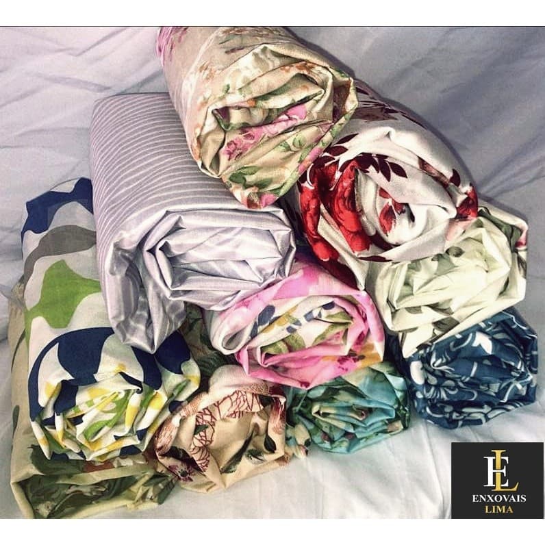 Lençol Avulso Queen com elastico 100% Poliéster 1,60 X 2,00 Temos Várias Estampas Disponíveis