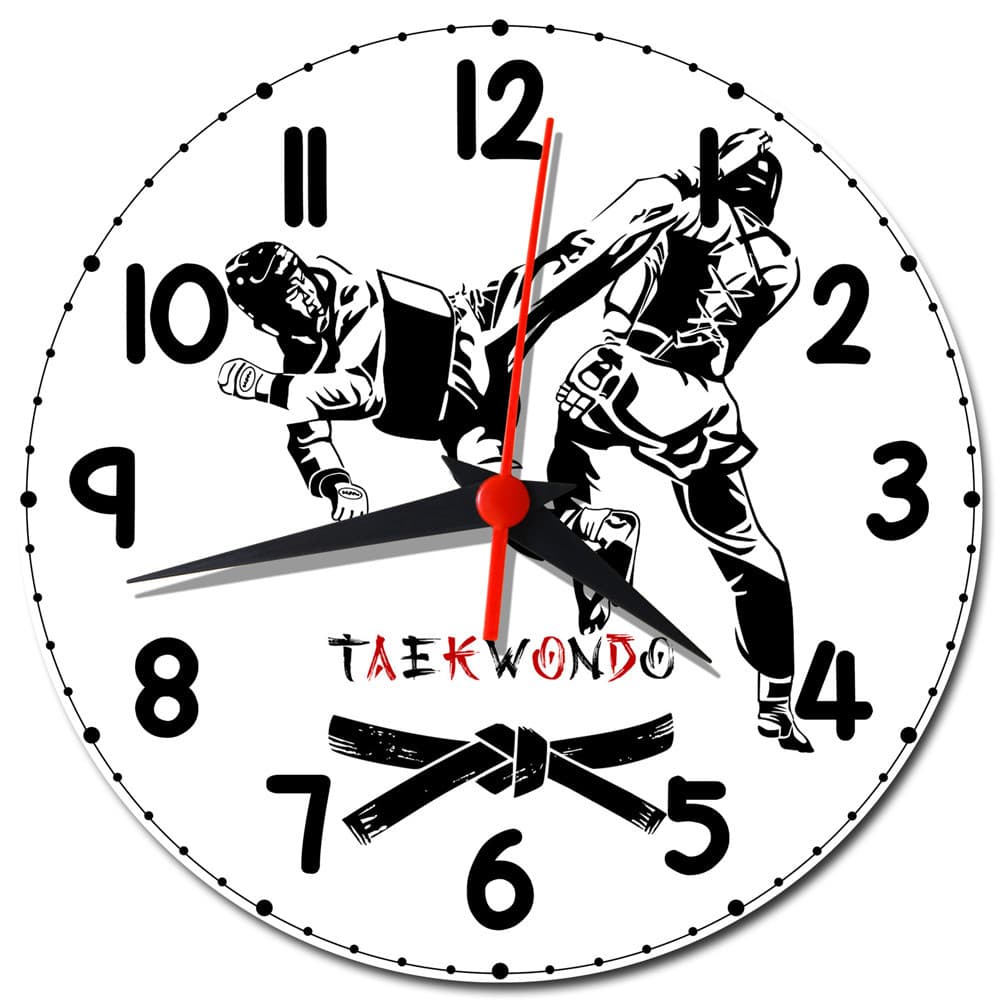 Relógio de Parede Taekwondo Decoração - Relógio Taekwondo