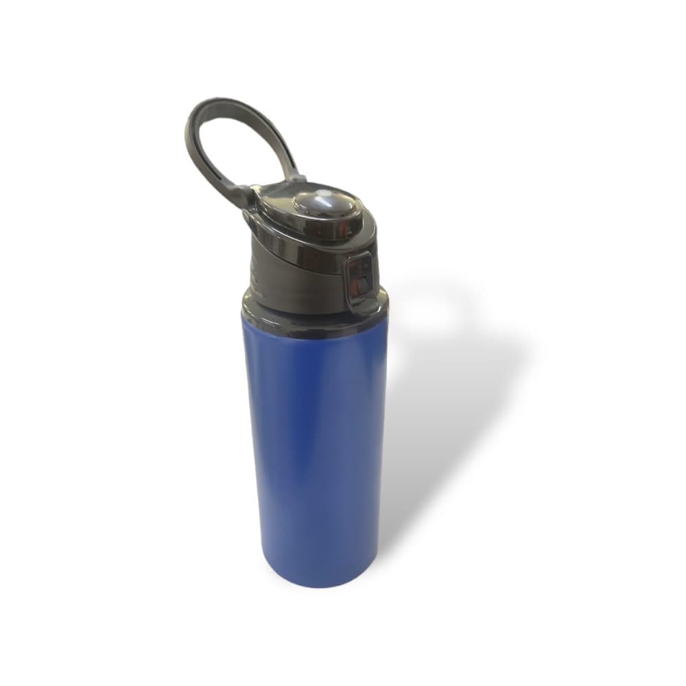 Garrafa Esportiva Alça 600ML Em Aluminio Azul